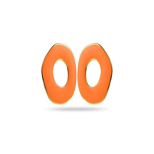Boucles d'oreilles ANNEAU ASYMETRIQUE orange