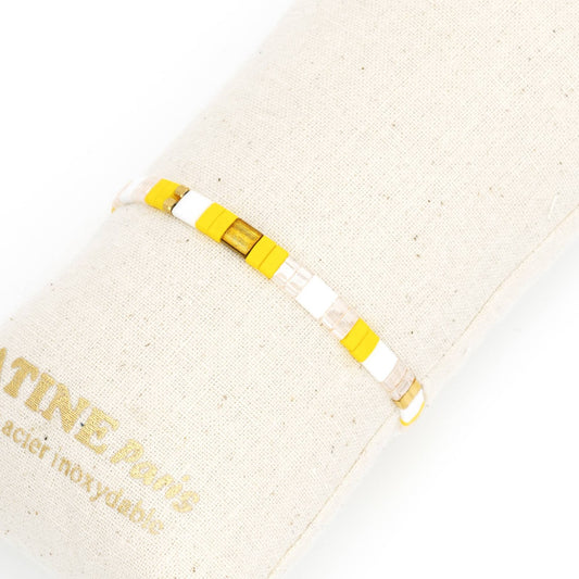 Bracelet Elastique Perles de Miyuki jaune