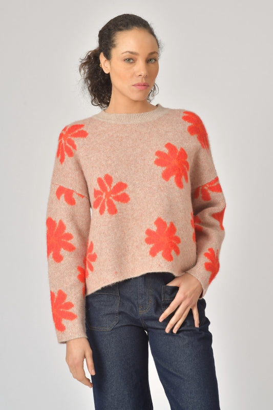 Pull Lea Beige Rouge