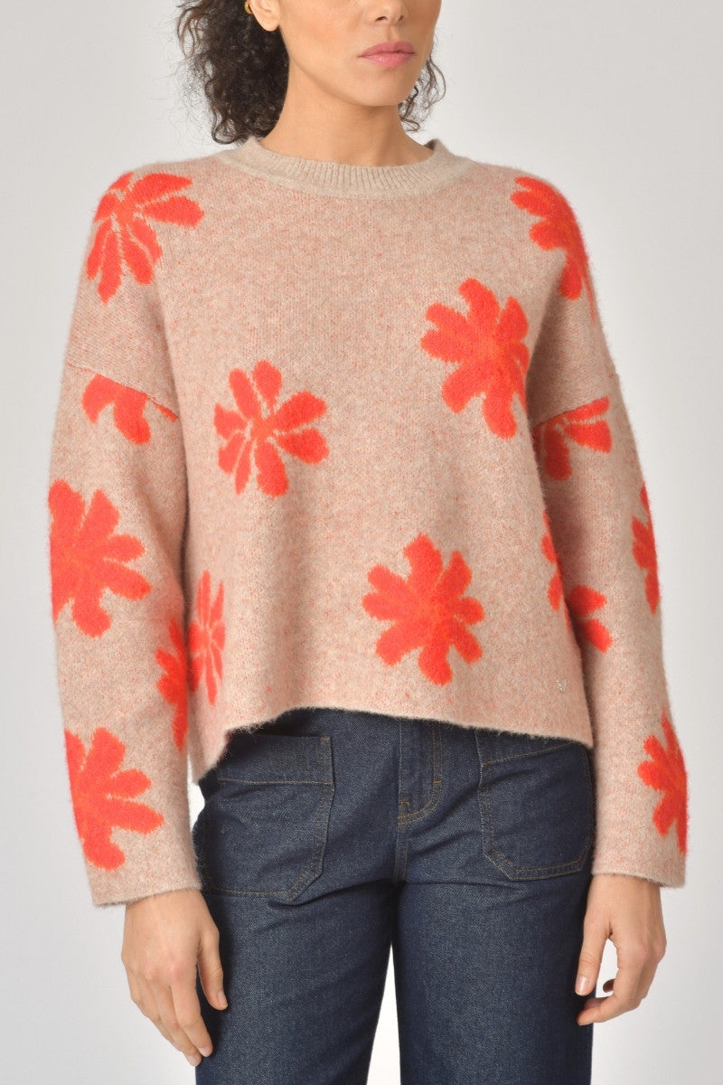 Pull Lea Beige Rouge