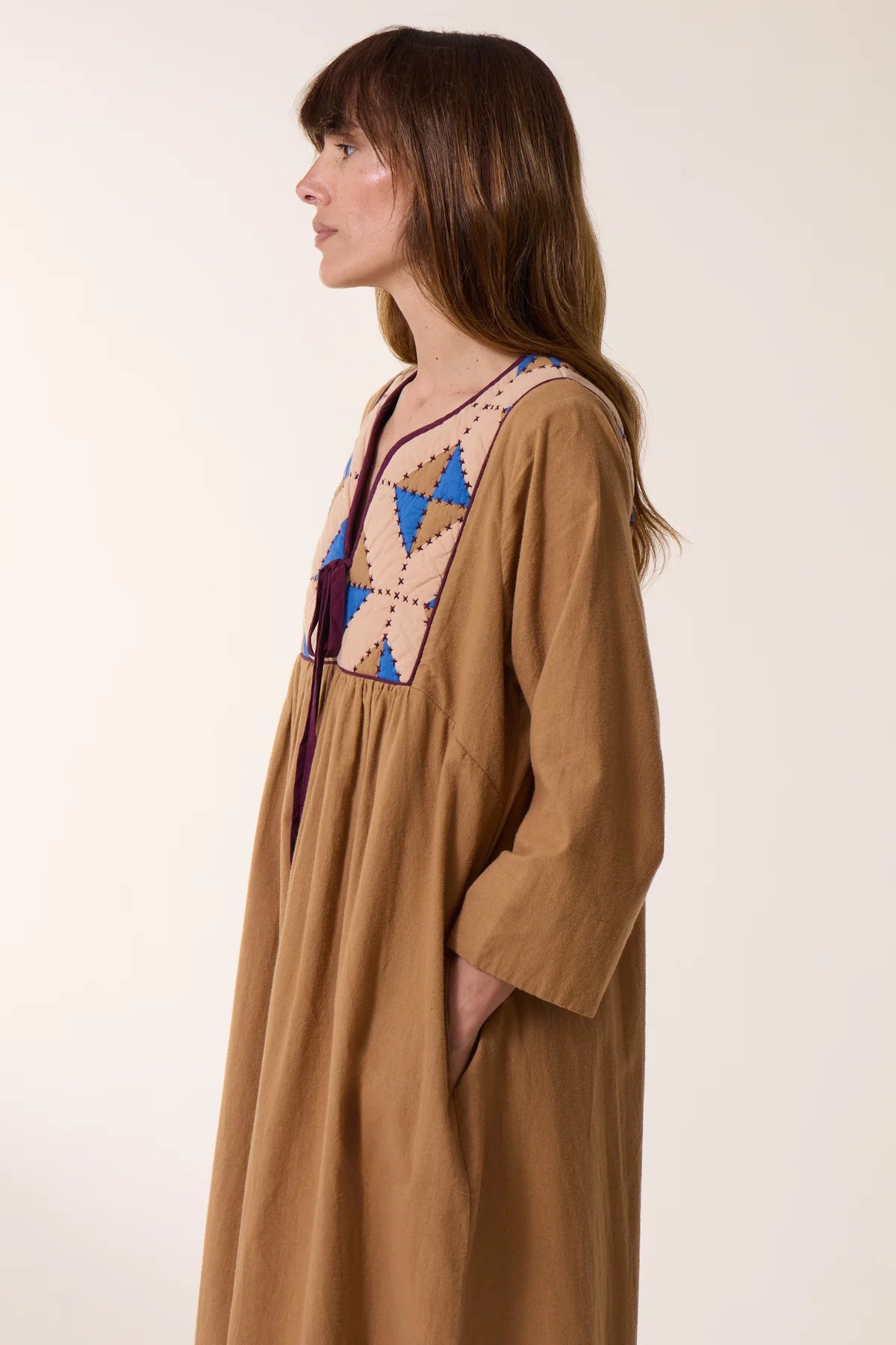 Robe Rom Losange Camel