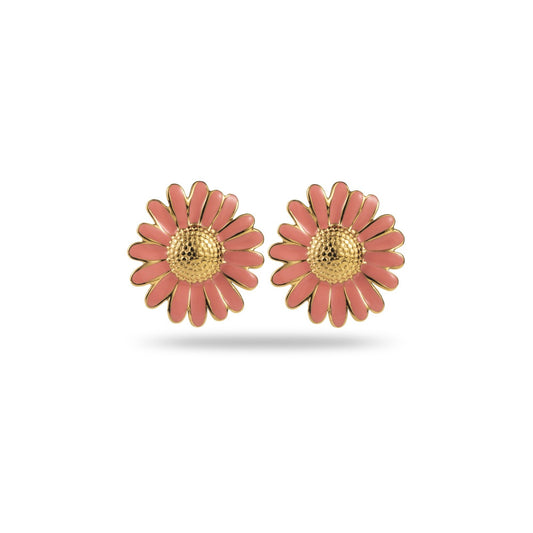 Boucles d'Oreilles Puces Marguerites Rose clair