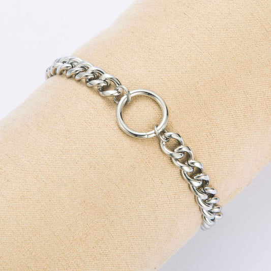 Bracelet chaîne rond argenté